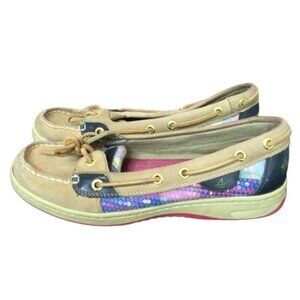 Sperry Top Sider Womens Boat Shoes Sequined Mermaidcore Coquette Preppy